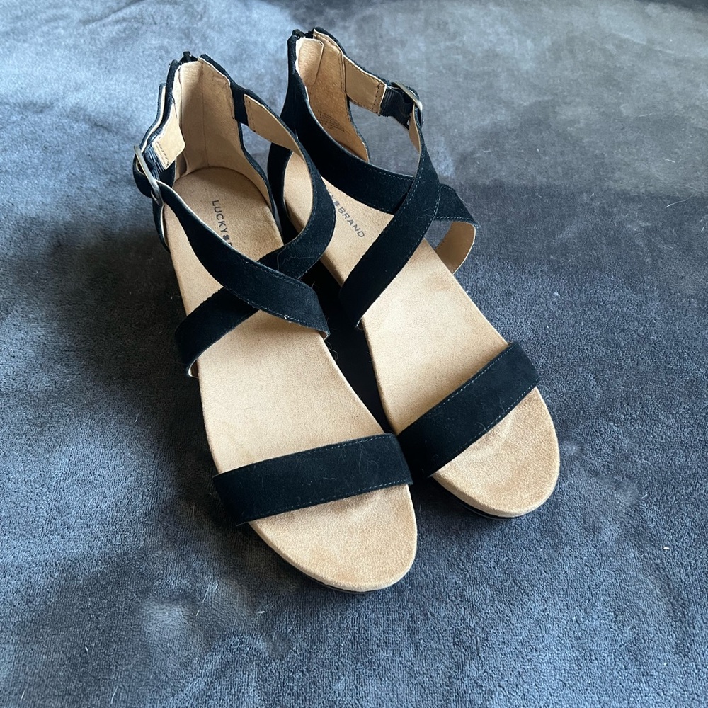 Lucky Brand Black Crisscross Sandals